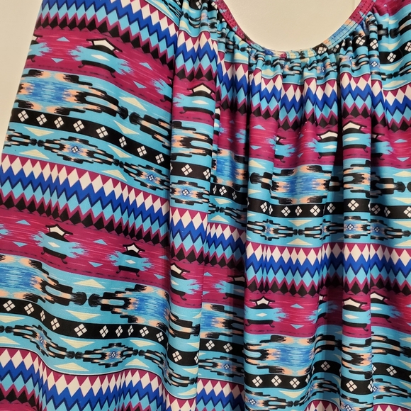 Multi-Colored Print Swim Halter Top size 3XL - Picture 4 of 13